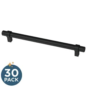 Simple Wrapped Bar 7-9/16 in. (192 mm) Matte Black Cabinet Drawer Pull (30-Pack)