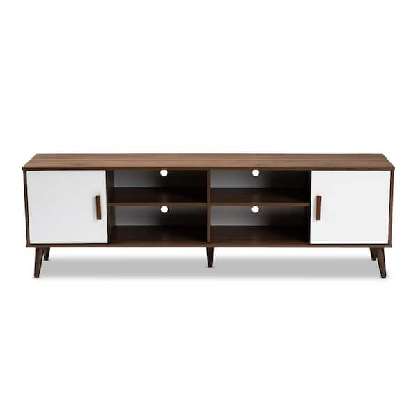 baxton studio modern walnut tv stand