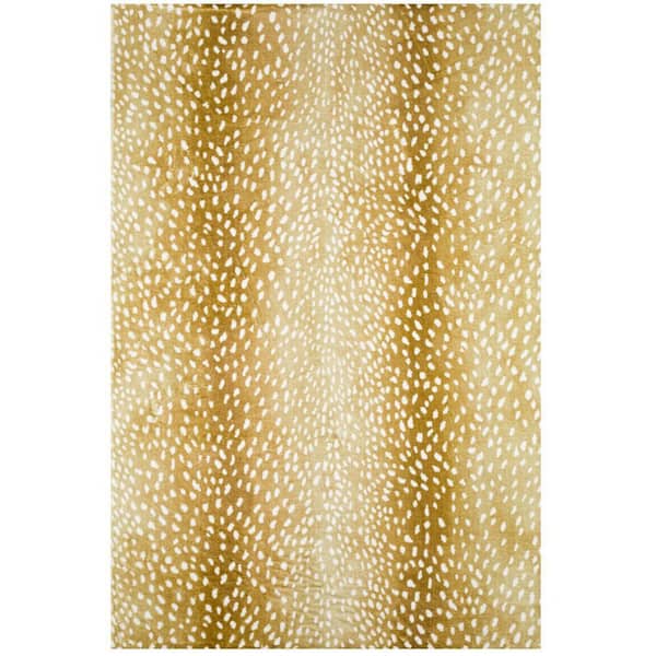 5 X 8 Gold Animal Print Runner Rug