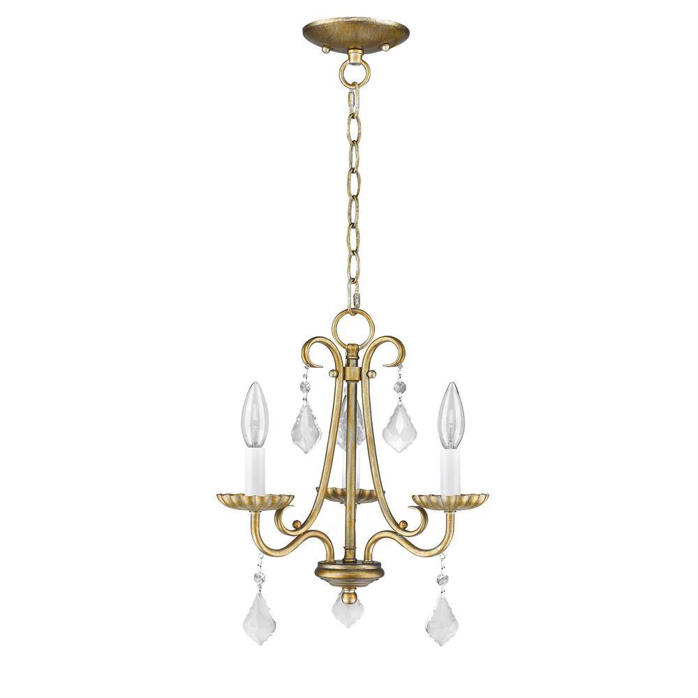 Mini Gold Steel Crystal Candle Chandelier Light