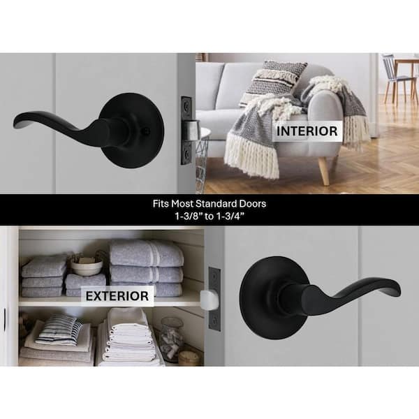 Defiant Naples Matte Black Hall/Closet Door Handle 32LYEX903B