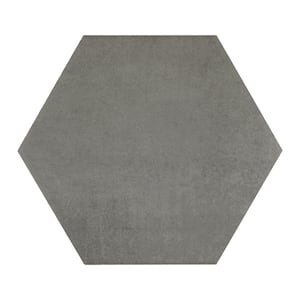 Moroccan Concrete Gray 8 in. x 9 in. Glazed Porcelain Hexagon Floor and Wall Tile Sample