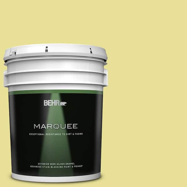 BEHR MARQUEE 5 gal. #P340-3 Reviving Green Semi-Gloss Enamel Exterior Paint & Primer