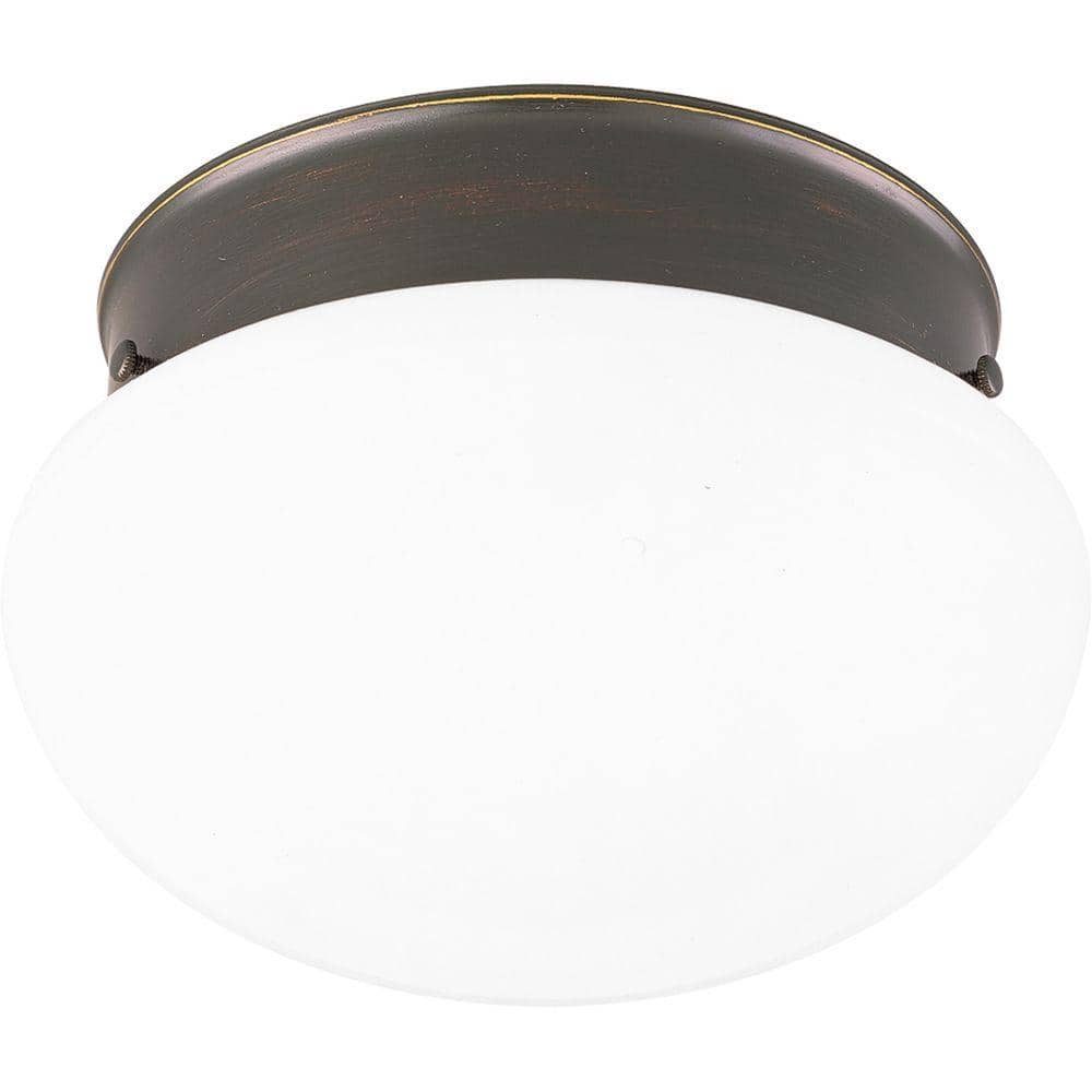 1-Light Antique Bronze Flush Mount with White Glass price history on PriceWatchPro