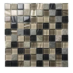 New Era Cream Beige 1 in. x 1 in. Square Glass and Stone Wall Pool Mosaic Tile (10 sq. ft./Case)