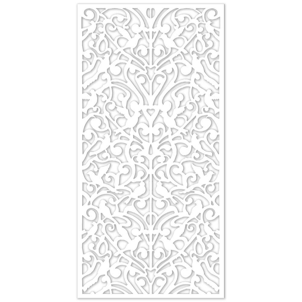 Acurio Latticeworks Ginger Dove 96 in. x 48 in. White Vinyl Decorative ...