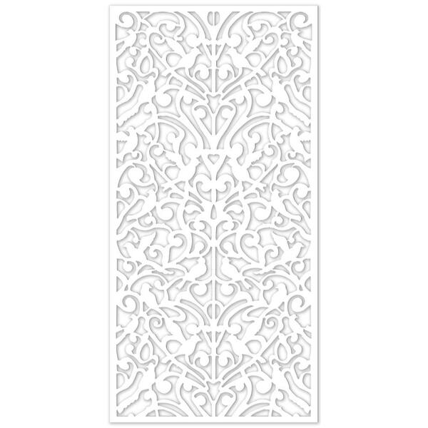 Acurio Latticeworks Ginger Dove 96 in. x 48 in. White Vinyl Decorative ...