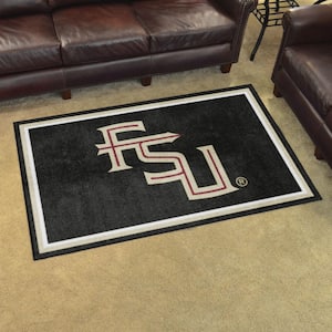 Florida State Seminoles Black 4 ft. x 6 ft. Plush Area Rug
