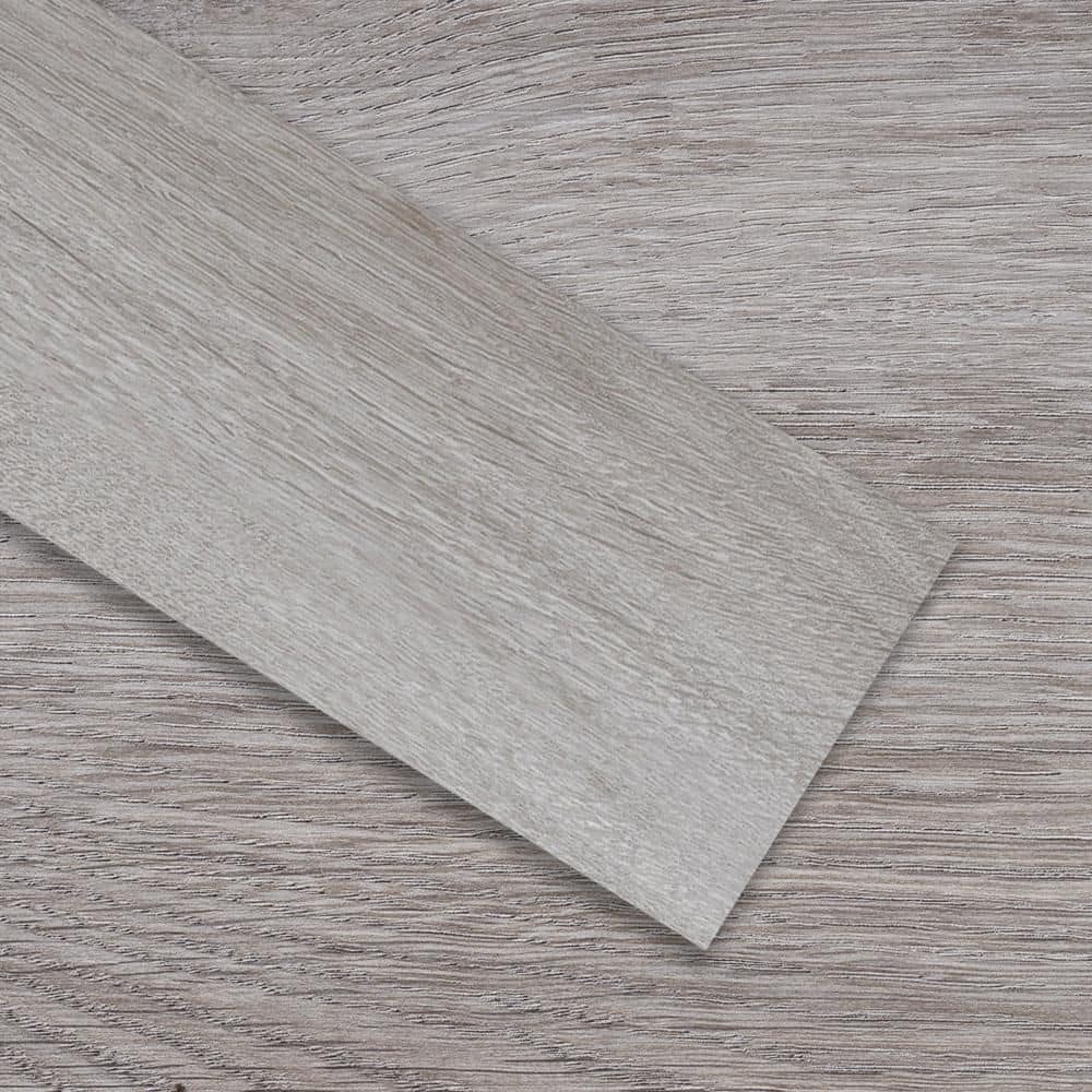 Costway 24-Pack 36 Sq.Ft Floor Tile Vinyl Flooring, Waterproof Vinyl Plank Flooring Gray