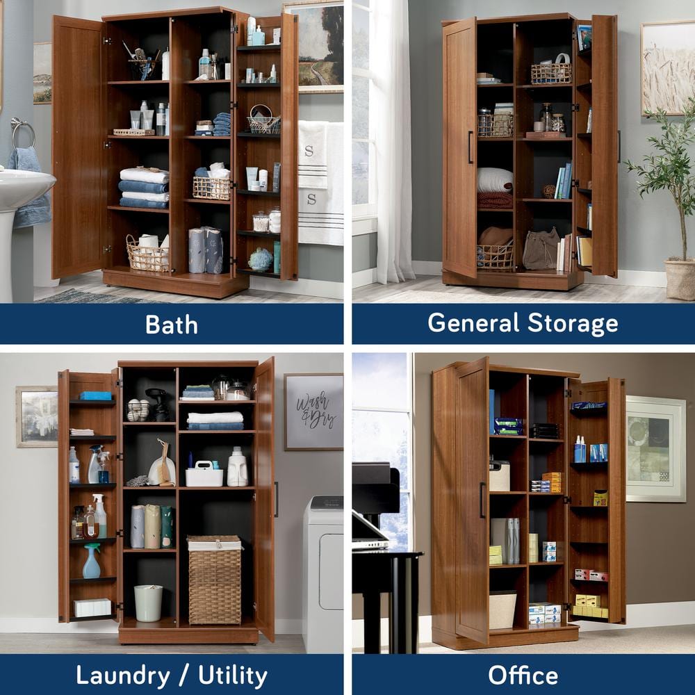 Sienna Oak Freestanding Storage Cabinet with Adjustable Shelving