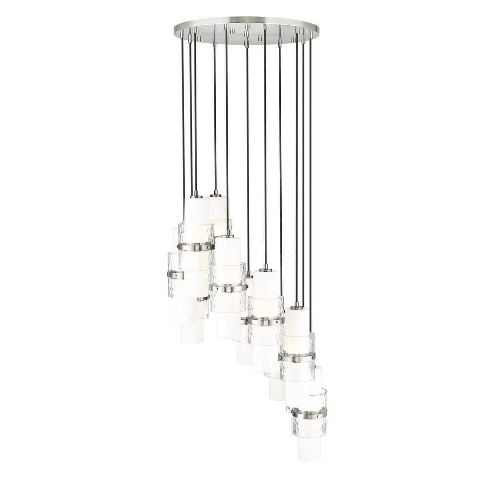 Cayden 24" Brushed Nickel Chandelier with Etched Opal Glass