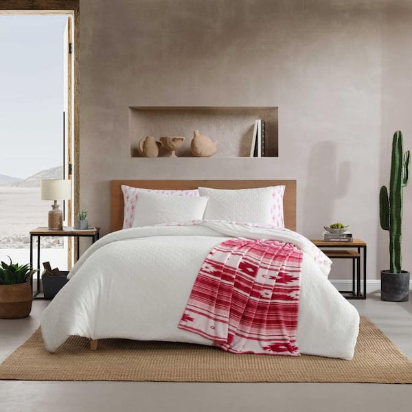 Sedona Geometric 8-Piece White Microfiber Queen Comforter Set