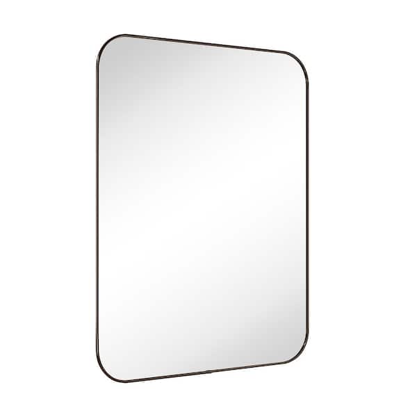 TEHOME Lucia 30 in. W x 40 in. H Rounded Rectangular Framed Wall Mounted Bathroom Vanity Mirror in Oil Rubbed Bronze