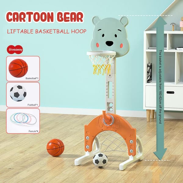 3-in-1 Kids Basketball Hoop Set with Balls-Blue - 23 x 20 x 58.5