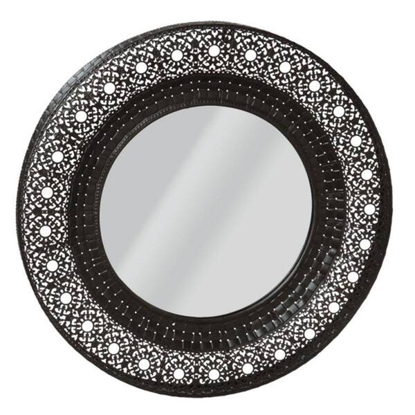 Filament Design Sundry 19.5 in. x 19.25 in. Black Ornate Framed Wall Mirror-DISCONTINUED