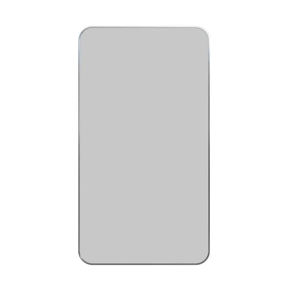 Trinity 22 in. W x 40 in. H Stainless Steel Framed Radius Corner Bathroom Vanity Mirror in Brushed Nickel