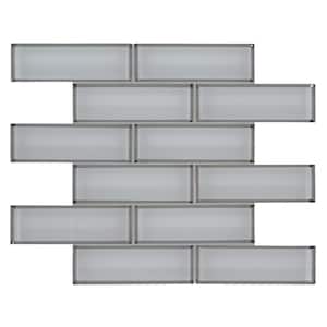 Ice Bevel Subway 11.73 in. x 11.73 in. x 8 mm Glass Blend Mesh-Mounted Mosaic Tile (9.6 sq. ft. /case)