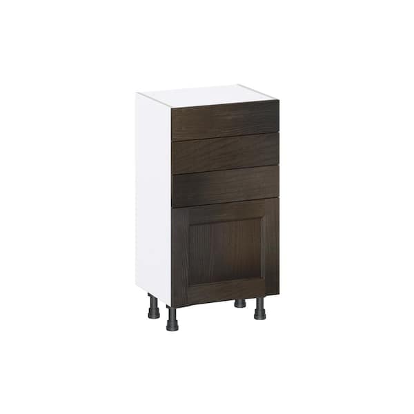 Georgetown 18 in. W x 14 in. D x 34.5 in. H Assembled Base Kitchen Cabinet in Chestnut with 3-Drawers