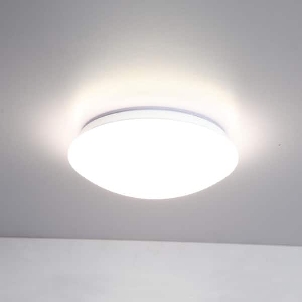 10 in. Dimmable Mushroom White LED Flush Mount Light Fixture 4000K