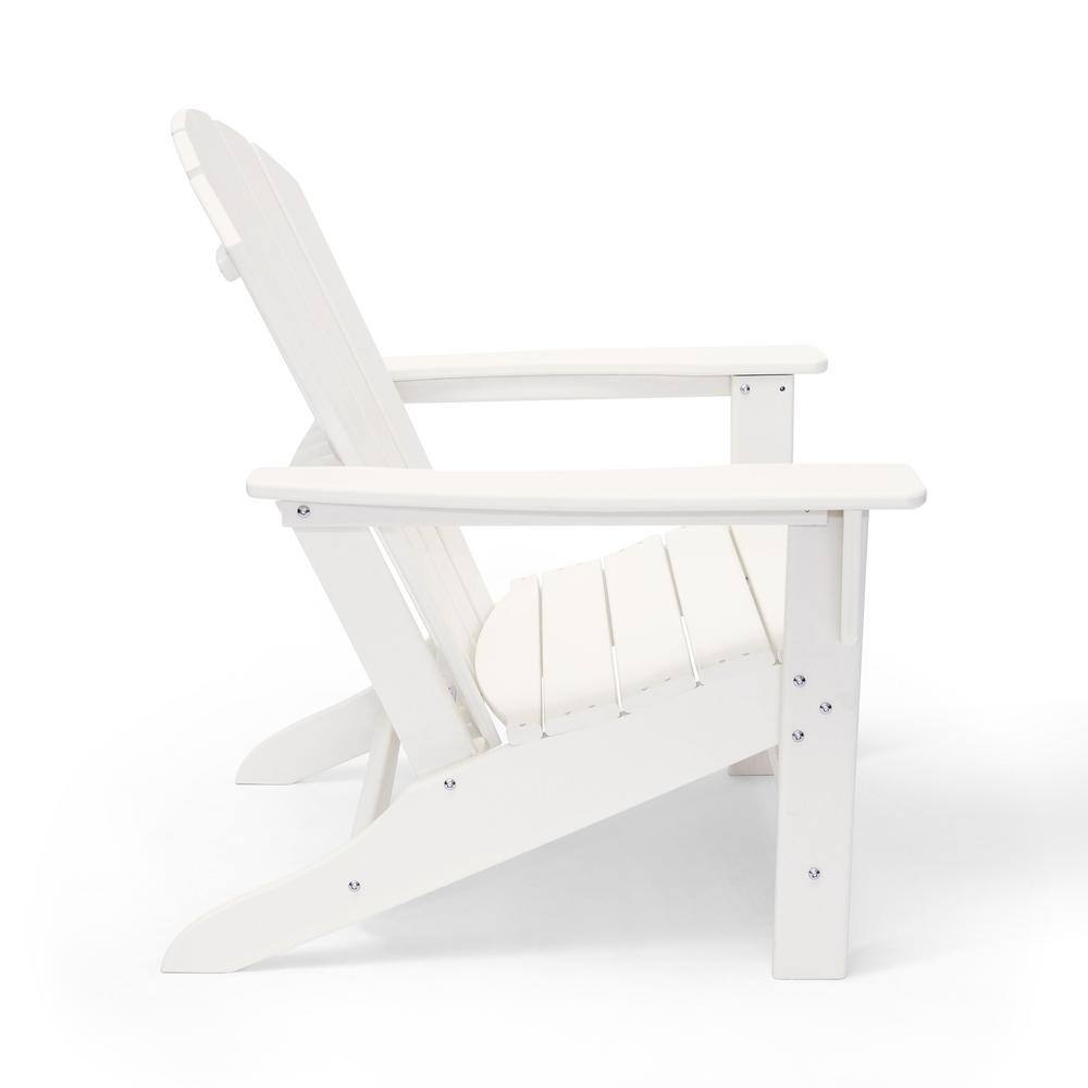 Hampton White HDPE Outdoor Adirondack Chair with Wide Armrests