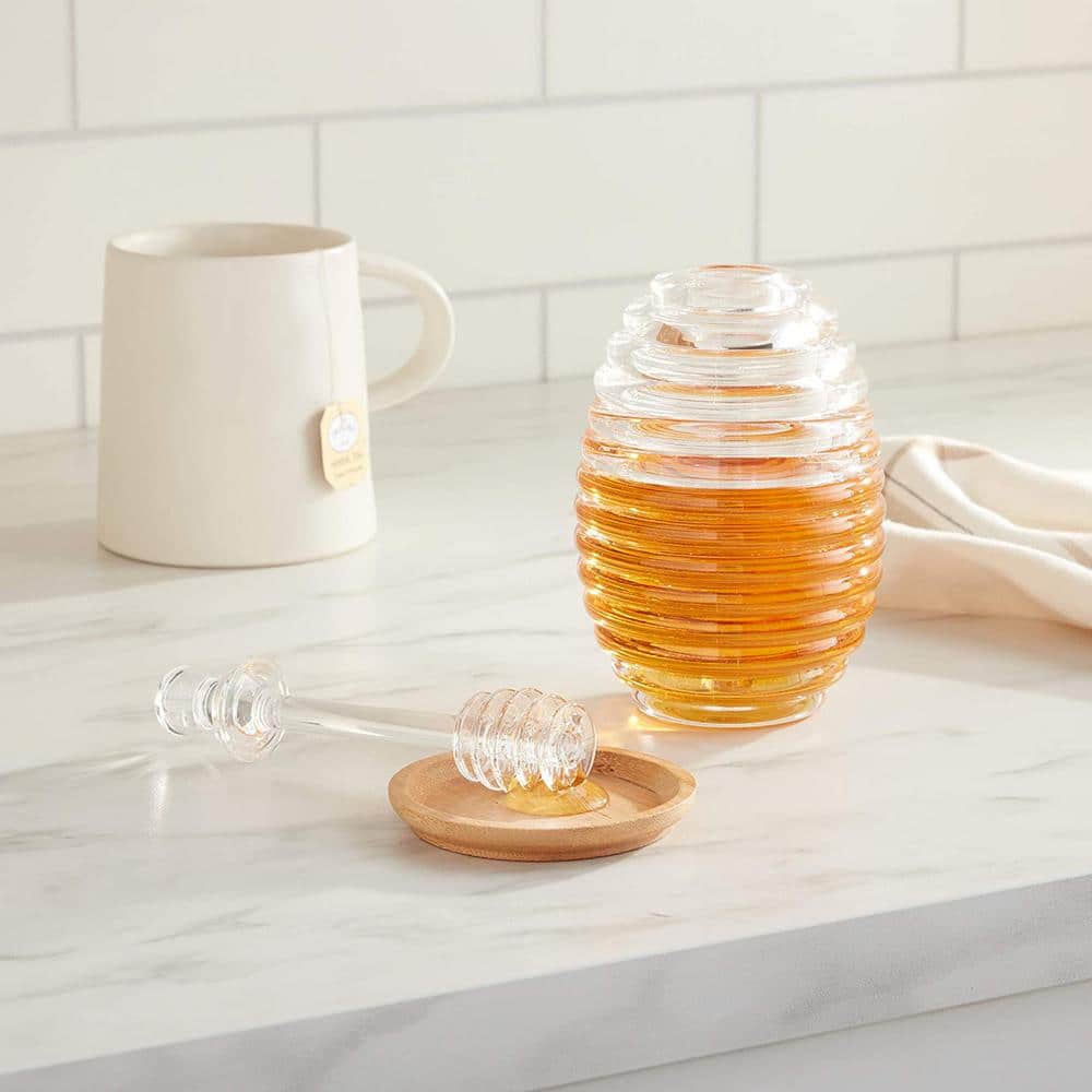 Clear Acrylic Honey Jar and Dipper Set
