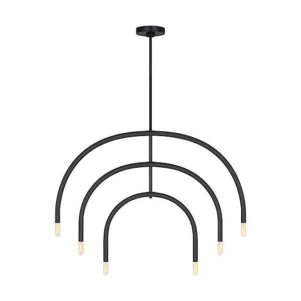 SCOTT LIVING Hadden 6-Light Midnight Black Large Chandelier