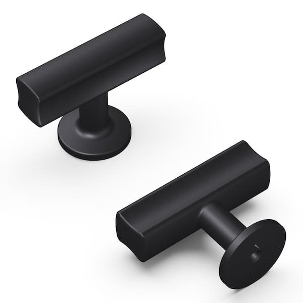 Woodward 1-15/16 in. x 15/16 in. Matte Black Cabinet Knob (10-Pack)