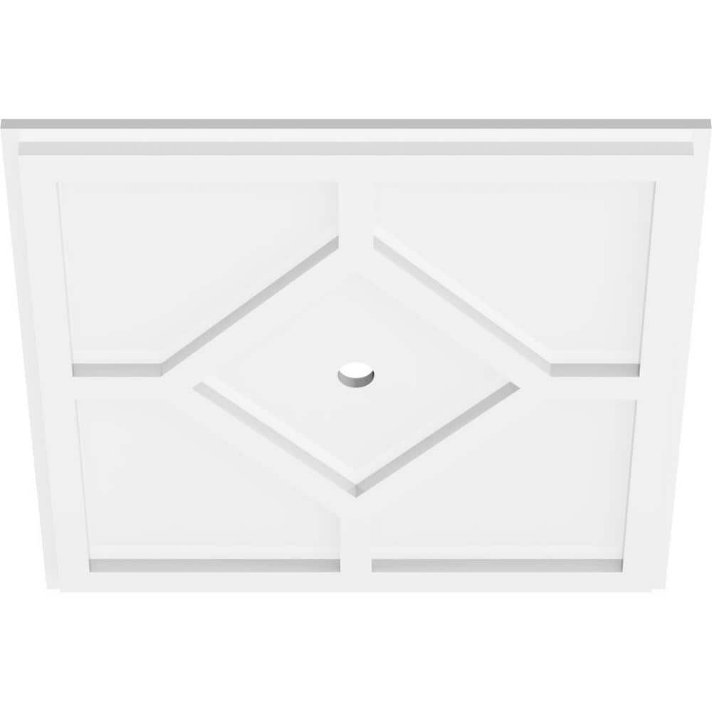 18-Inch White PVC Square Contemporary Ceiling Medallion