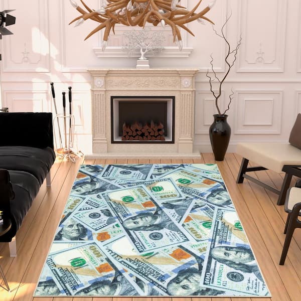 Money Rug 100 Dollar Bill Rich People Carpet House Door Floor Decor Runner Rug 