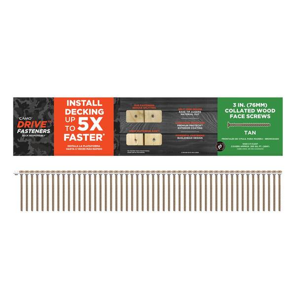 CAMO 10 x 3 in. Tan Star BugleHead Drive Collated Deck Screw (1000