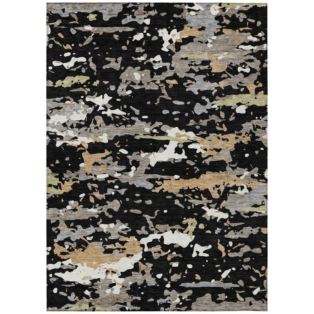Chantille Machine Washable Indoor/Outdoor Abstract ACN2595 Black 3 ft. x 5 ft. Area Rug price history on PriceWatchPro