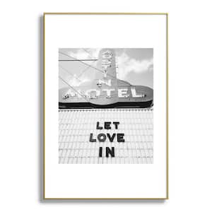 Bethany Young Photography Let Love In Monochrome Metal Framed Typography Art Print 24 in. x 36 in.