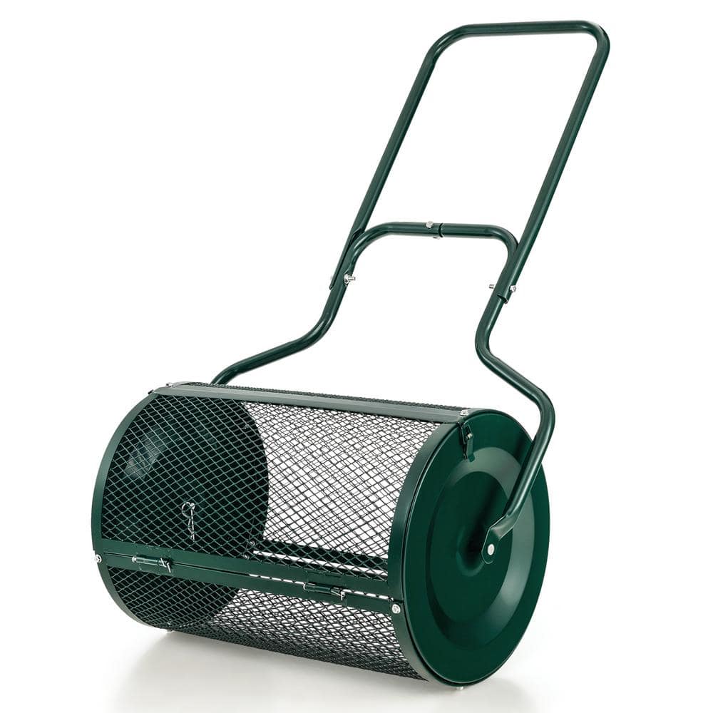 24 in. 2.7 cu. ft. Capacity Handheld Metal Mesh Peat Moss Spreader with Upgrade Side Latches and U-Shape Handle in Green price history on PriceWatchPro