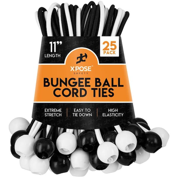 11 in. Ball Bungee - 25 Pack - Assorted - Plastic