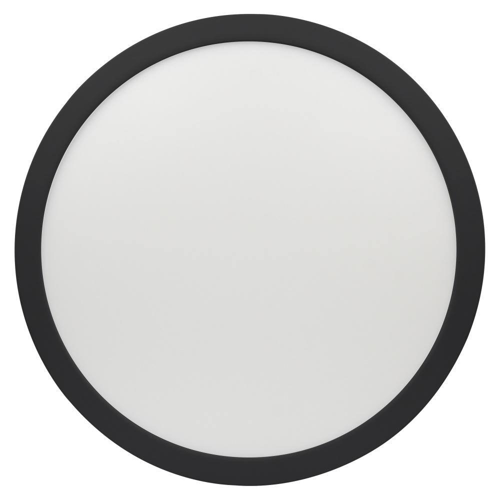 Sleek ModPLUS Black Glass 17" LED Flush Mount for Indoor/Outdoor