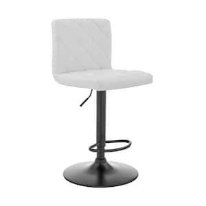 The Duval 24-32 in. H Adjustable White Faux Leather Swivel Bar Stool