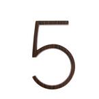5 in. Wood Grain Zinc Alloy Floating House Number 5