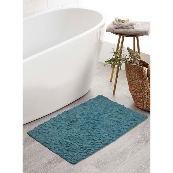 Chenille Tufted Bath Mat Rug 18 x 25 IN~Loop & Pile Off-White