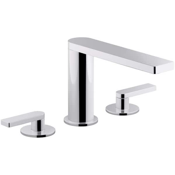 KOHLER Composed 8 in. Widespread 2-Handle Lever Handle Bathroom Faucet with Drain in Polished Chrome