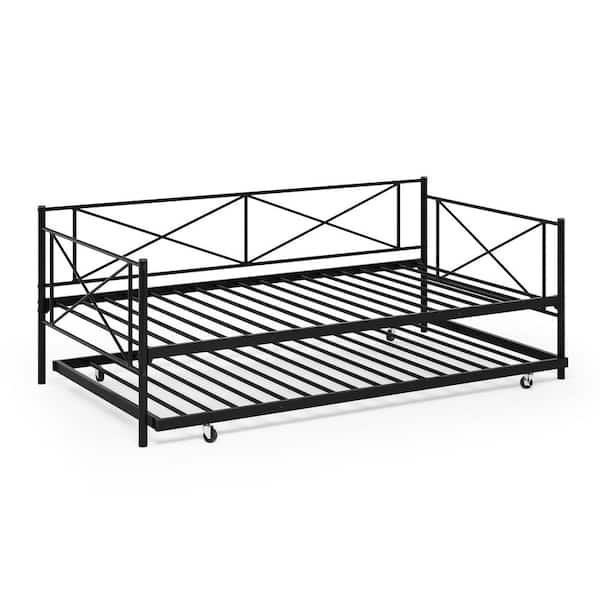 Furinno Angeland Carca Black Metal Trundle Daybed FDB5007T-BK - The ...