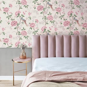 Beige Akina Cream Floral Textured Peelable Paper Wallpaper