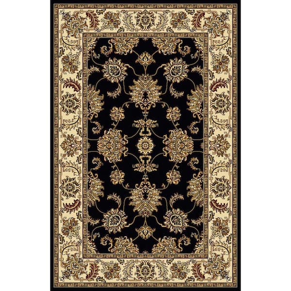 Noble Black 3 ft. x 5 ft. Traditional Floral Oriental Area Rug