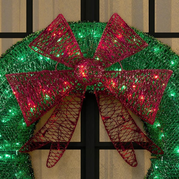 Home Accents Holiday 3 Ft Green, Large Light Up Wreath Outdoor Costco