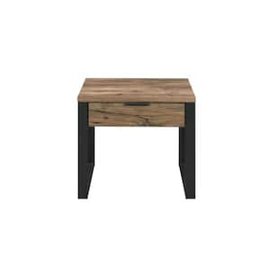 24 in. Aflo End Table in Weathered Oak and Black