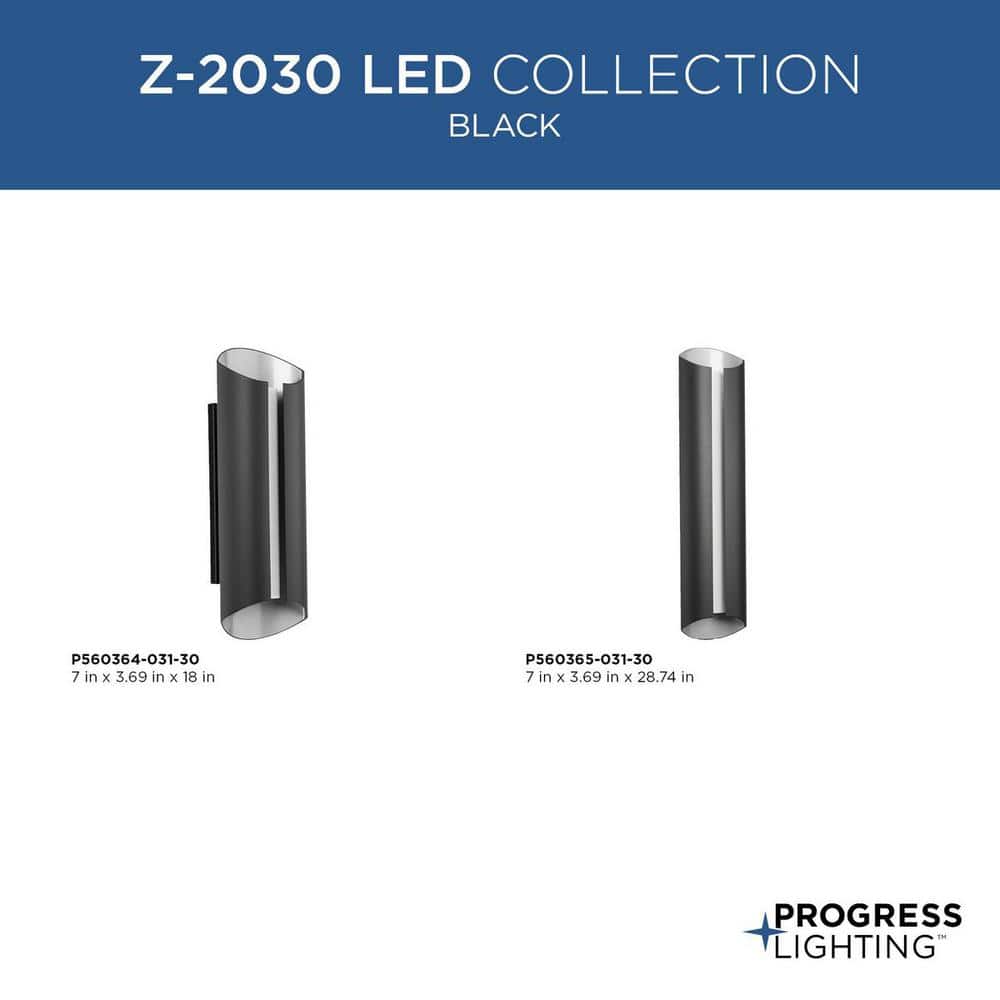 Black Aluminum 18" Dimmable LED Outdoor Wall Sconce