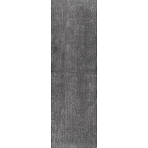 Loni Solid Machine Washable Shag Gray 3 ft. x 6 ft. Runner Rug