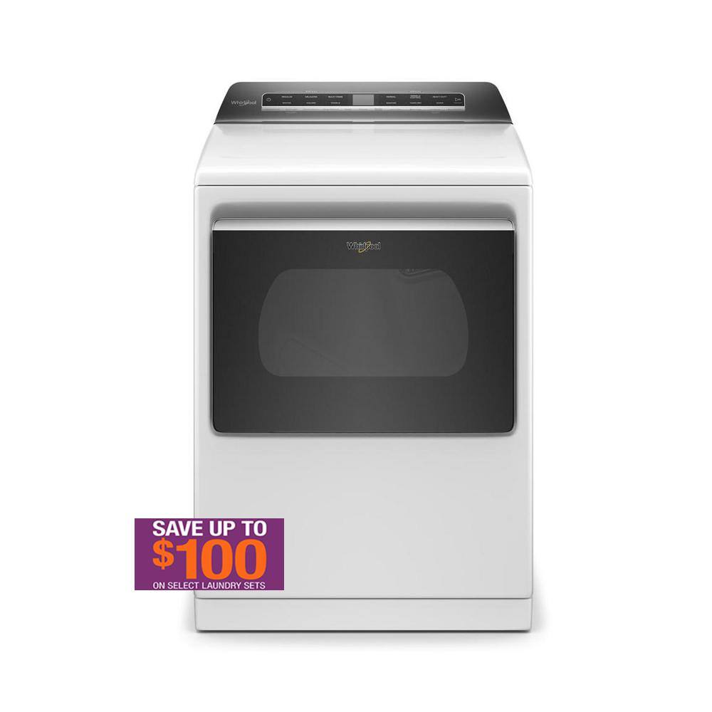 Whirlpool 7.4 cu. ft. White Gas Dryer with Steam and Advanced Moisture Sensing Technology, ENERGY STAR