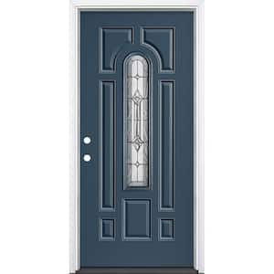 Stanley Doors 32 in. x 80 in. Colonial 9Lite 2-Panel Painted White  Left-Hand Steel Prehung FrontDoor with Internal Grille 9210S-32-L - The  Home Depot