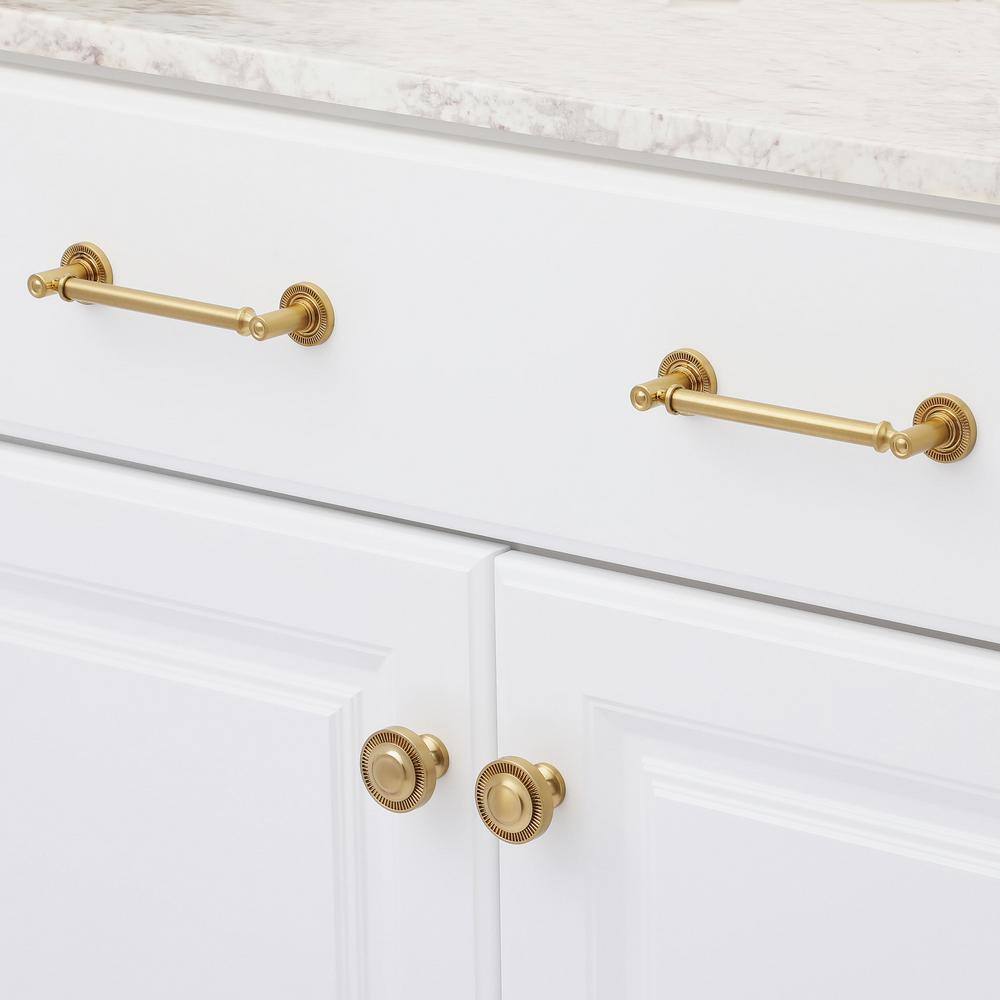 Minted 5-Inch Satin Brass Cylindrical Drawer Pull