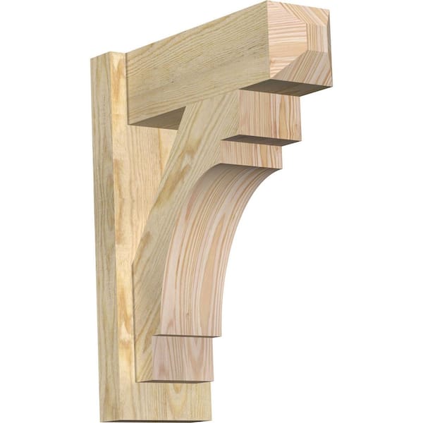 Ekena Millwork 6 in. x 20 in. x 16 in. Douglas Fir Merced Craftsman Rough Sawn Outlooker